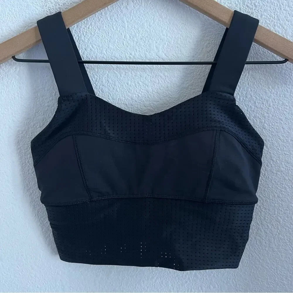 Lululemon Var-City Varsity Long Line Bra Black Luxtreme Mesh 2